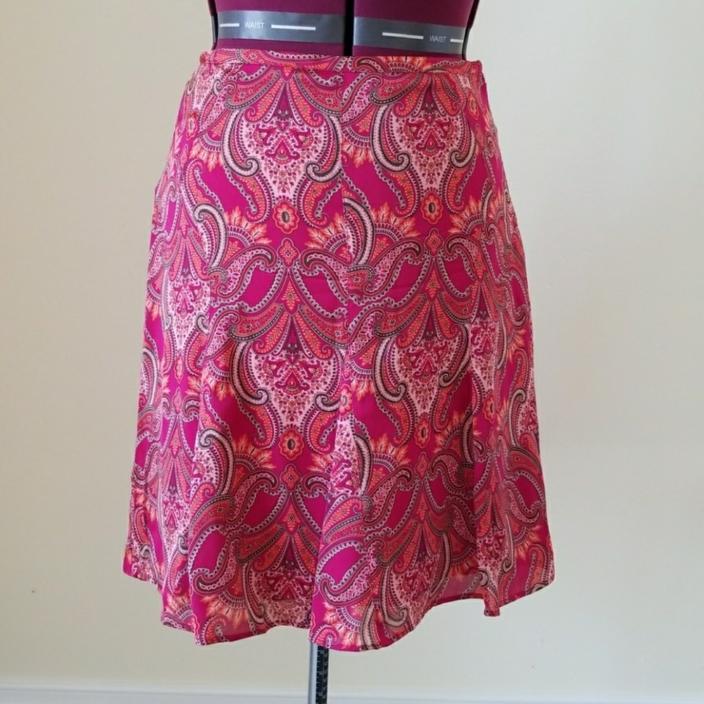 Ann Taylor pink paisley silk skirt
